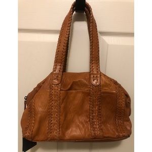 DAY & MOOD Genuine Leather Satchel/Handbag in Cognac the “Penny Satchel”…(New!)